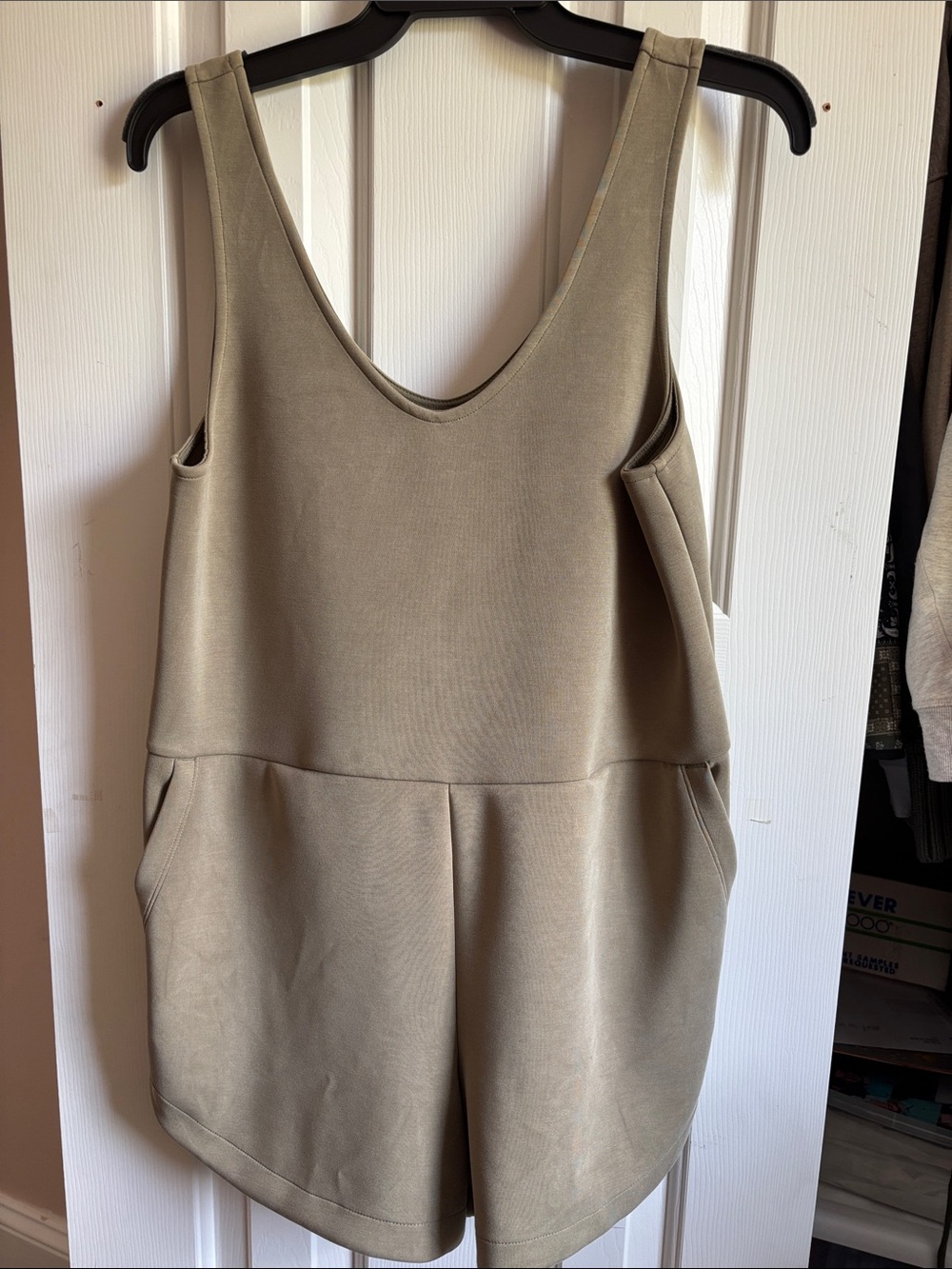 a new day Olive-Taupe Sleeveless Knit Romper with Pockets